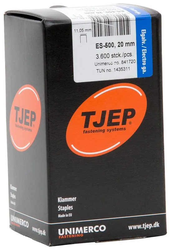 KLAMMER ES 500 EFZ TJEP RYGG 10,8MM LÄNGD 40MM 2000ST | Beijerbygg Byggmaterial