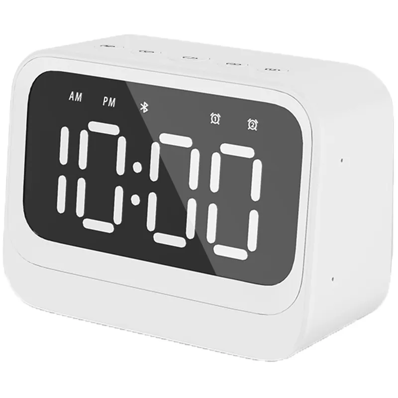 Väckarklocka med Bluetooth-högtalare, dubbla alarm, vit