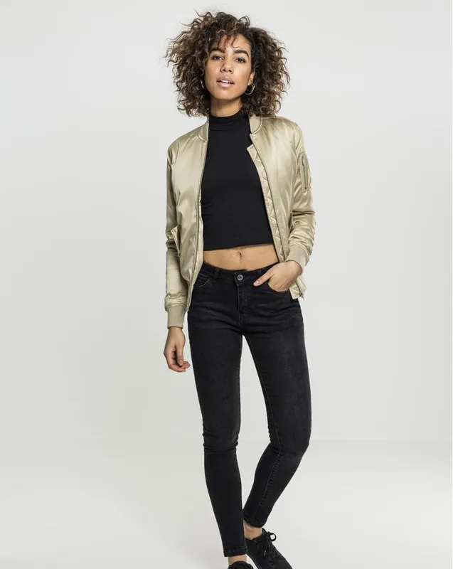 Urban Classics Bomberjakke i Satin Guld