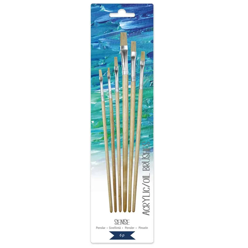 Penselset Olja/Akryl 5-pack Sense