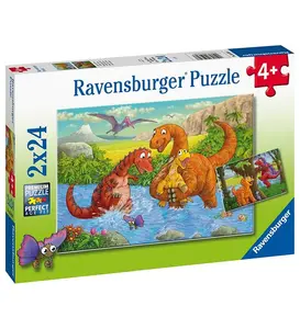 Lekande dinosaurier Pussel 2x24 bitar Ravensburger
