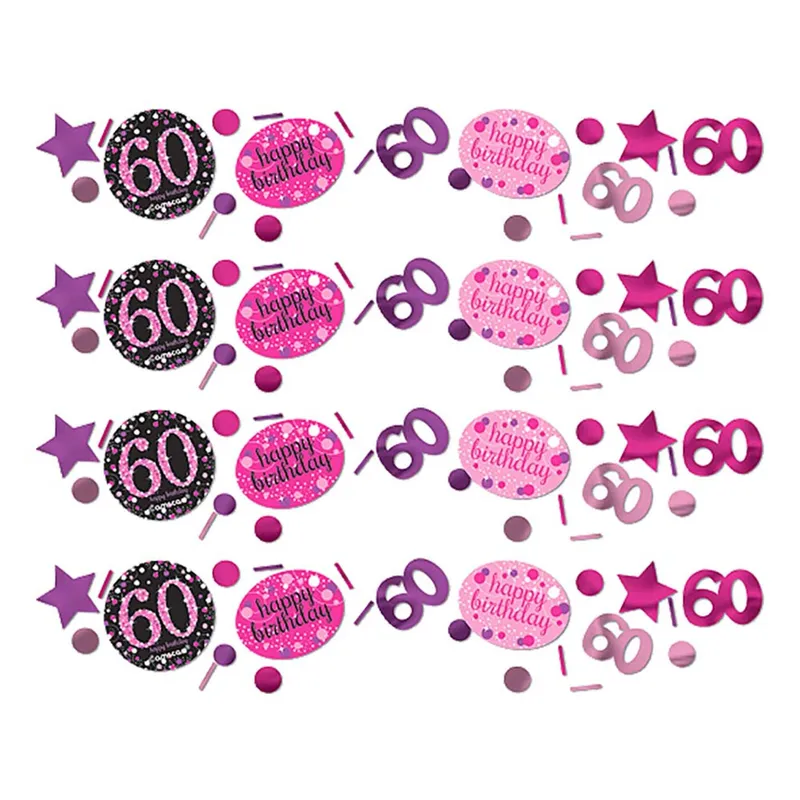 Bordskonfetti 60 Svart/Rosa Glitter – 34 g