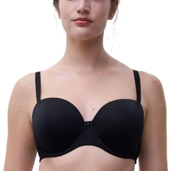 Chantelle BH Comfort Chic Bandeau T-shirt Bra Svart E 70 Dam
