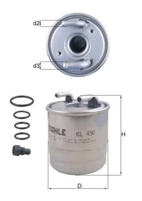 Bränslefilter MAHLE KL 490D