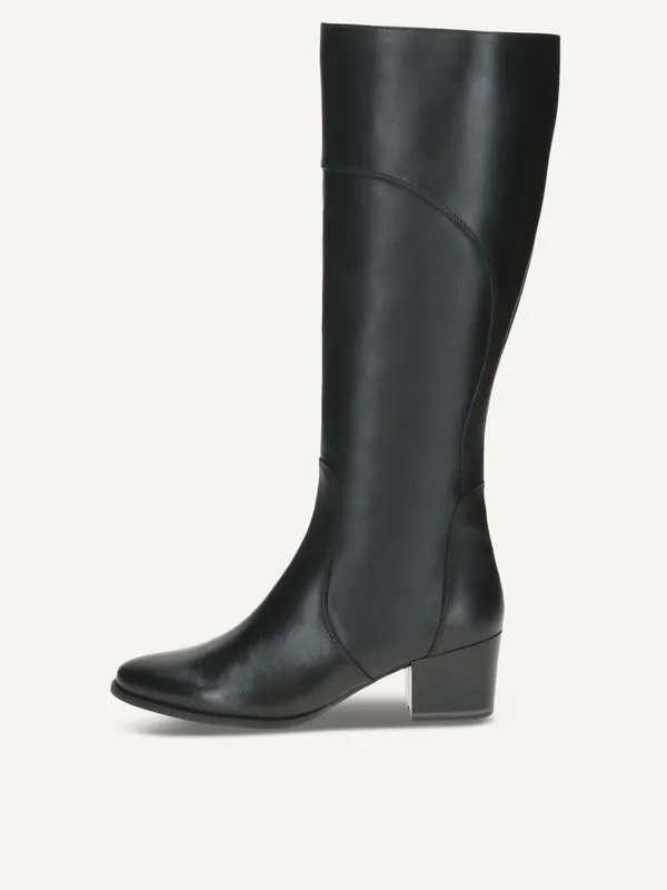 CAPRICE Boots, black, made of Leather with Block heel, Size 37.5