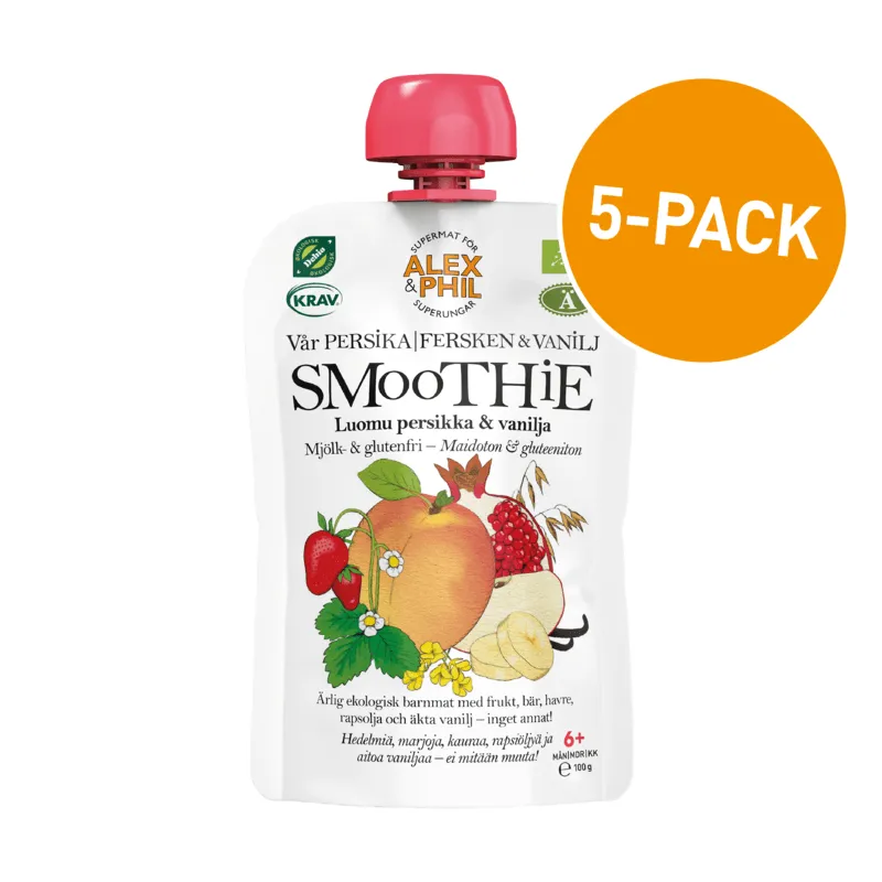 Alex&Phil Persika & vaniljsmoothie 5 x 100 g