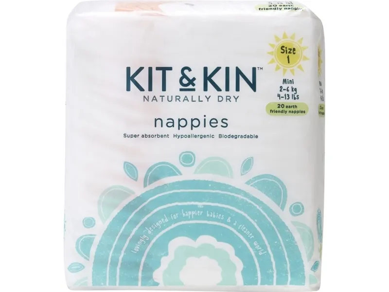 Kit & Kin Hypoallergena Blöjor Stl 1 2-5 kg 38 st