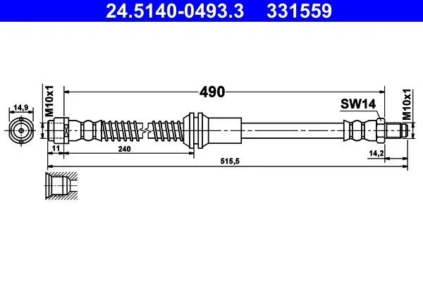 Bromsslang ATE 24.5140-0493.3