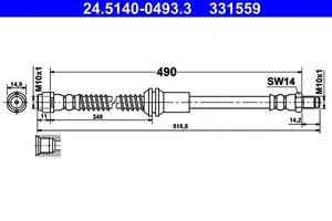 Bromsslang ATE 24.5140-0493.3