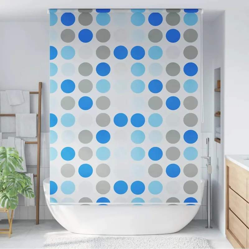 vidaXL Rullgardin för dusch 140×240 cm cirkel