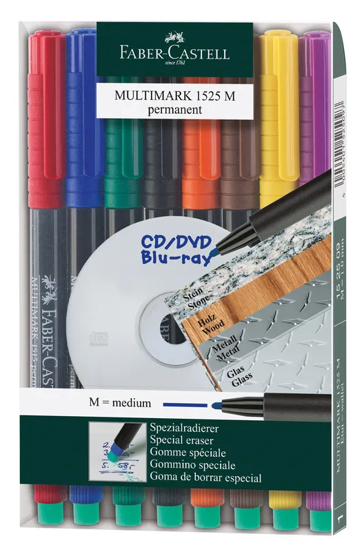 Märkpenna Multimark permanent M 8-pack Faber Castell