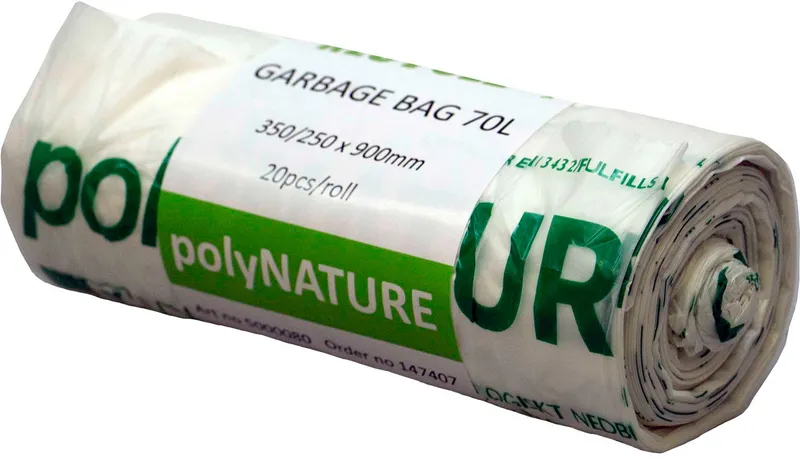 Sopsäck Polynature 70 liter vit 20 st/fp