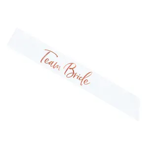 Sash "Team Bride" | Vit med rosé-text