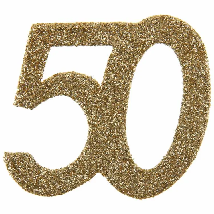 Konfetti guld 50 år, 6-pack
