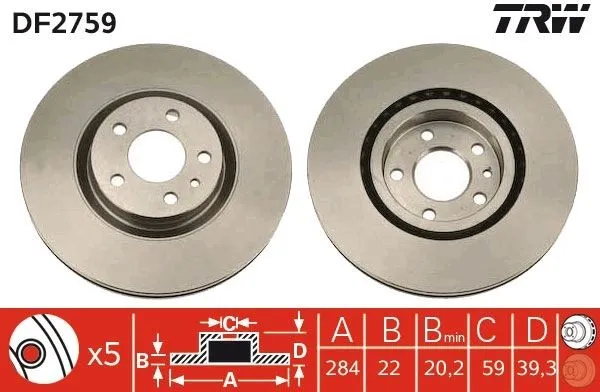 Bromsskiva TRW DF2759