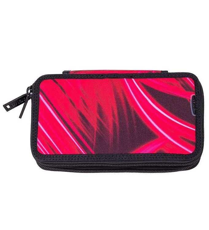 Jeva Two-Zip Pencil Case Pink Lightning