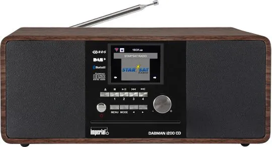 DABMAN i200 CD Multifunktionsradio DAB+ / FM / Internet / Bluetooth Trälook