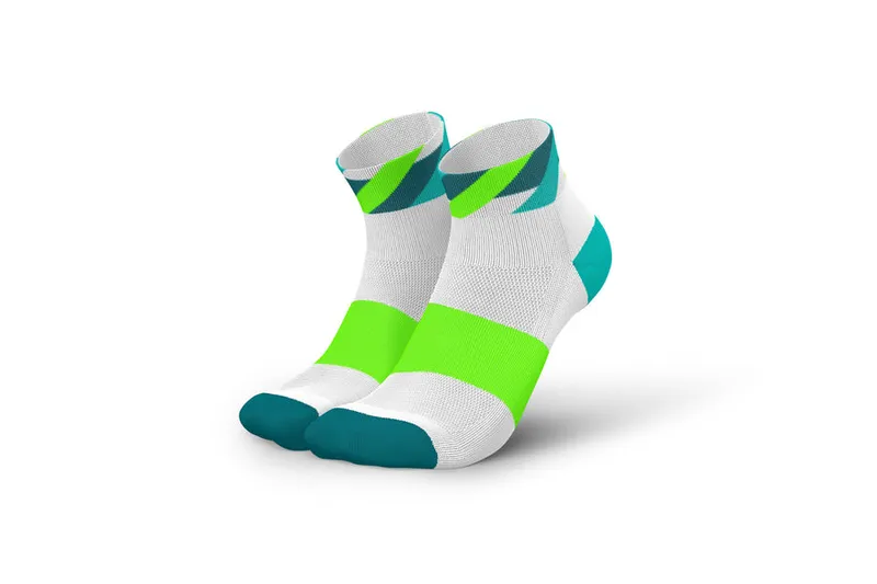 Incylence Running Loops White Green - Lågt skuren Löparstrumpa