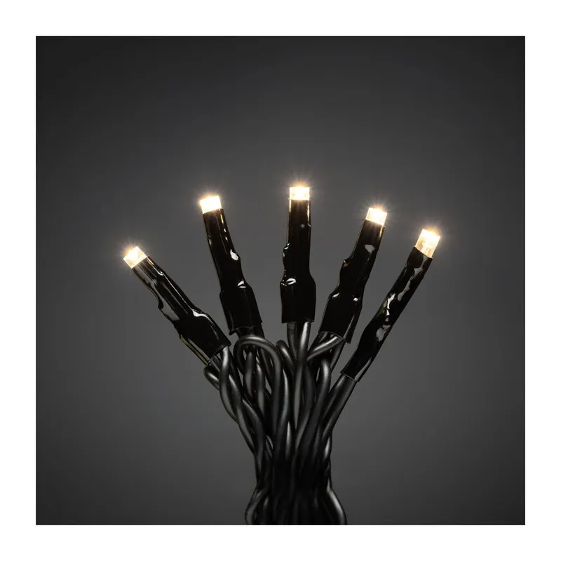 Konstsmide 3611-110 Ljusslinga svart kabel, varmvita mikro LED 12.64 m