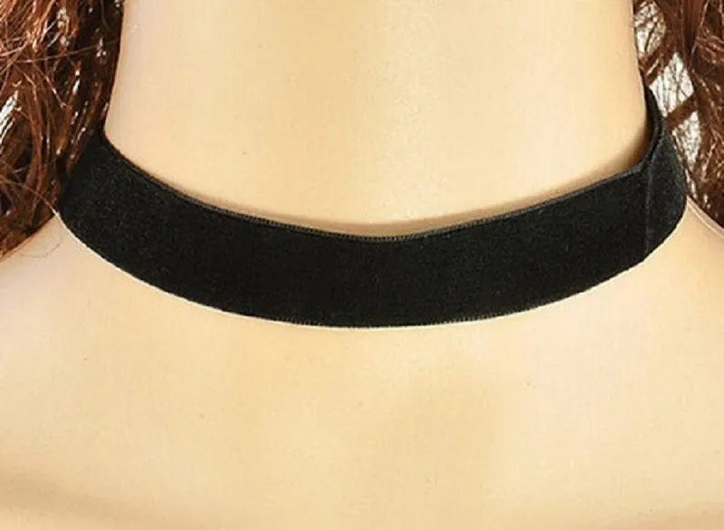 Choker Svart Sammet Velvet Halsband 2 cm