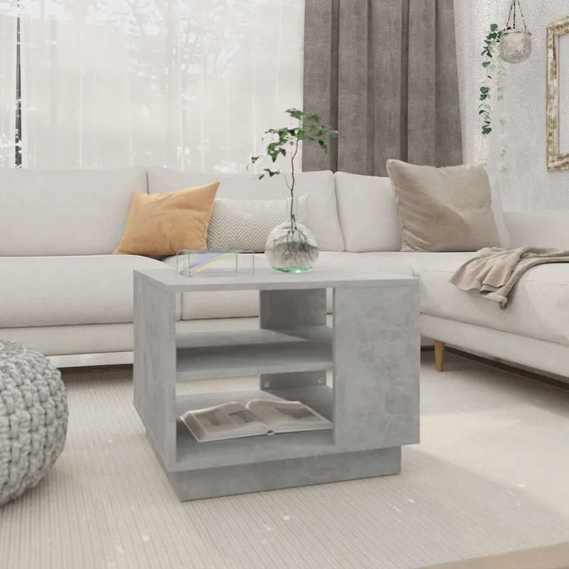 vidaXL Soffbord betonggrå 55x55x43 cm konstruerat trä