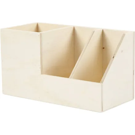 Pennställ plywood 3-fack 20×9,5x11cm