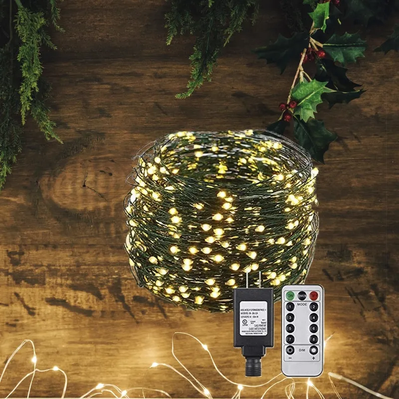 LED-ljusslinga med fjärrkontroll och 8 ljuslägen – 30/40/50 meter –