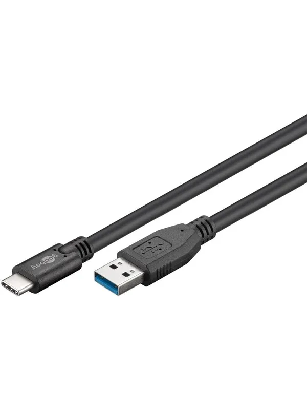Goobay Type-C USB 3.0 kabel, Svart, 3m, 15W