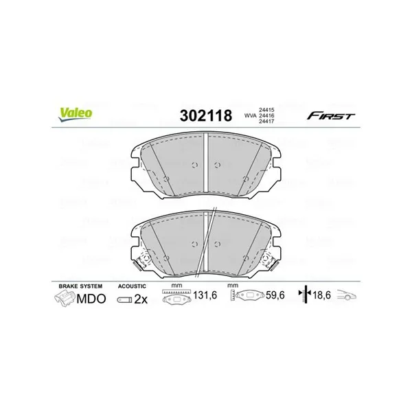 Bromsbelägg VALEO 302118