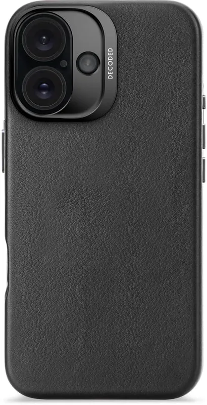 Decoded Leather Backcover for iPhone 16 Black