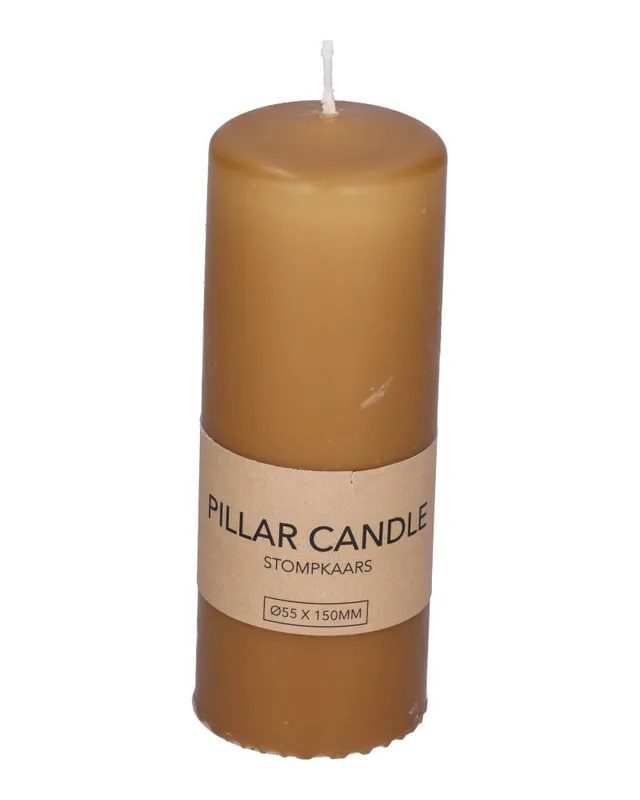 Excellent Houseware Pillar Candle Light Grey 55 x 150 mm