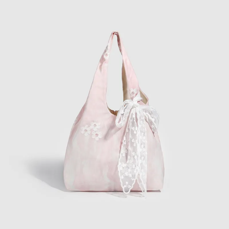 Sløyfe Artistic Lace En-skulder Fairy Høyt utseende Lerretsveske Tote Bag Tote Bag
