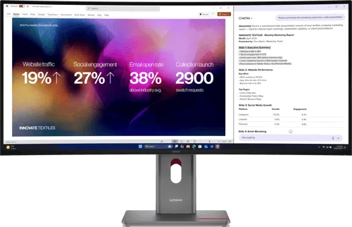 40″ Lenovo ThinkVision P40WD-40 - 5120×2160 (5K2K) - 120Hz - IPS - 140W USB-C - KVM switch