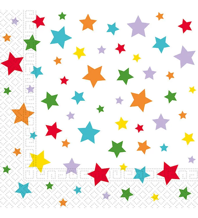 Decorata Party Servetter - 20-pack - 33×33 cm - Multicolor Ljusa