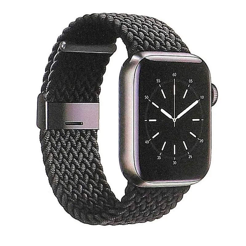 GEAR Apple Watch 4/5/6/7/8/SE (42/44/45mm) Flätat Armband – Svart