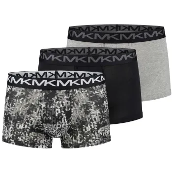 Michael Kors Kalsonger 3P Stretch Factor Trunks Grå/Svart bomull Large Herr
