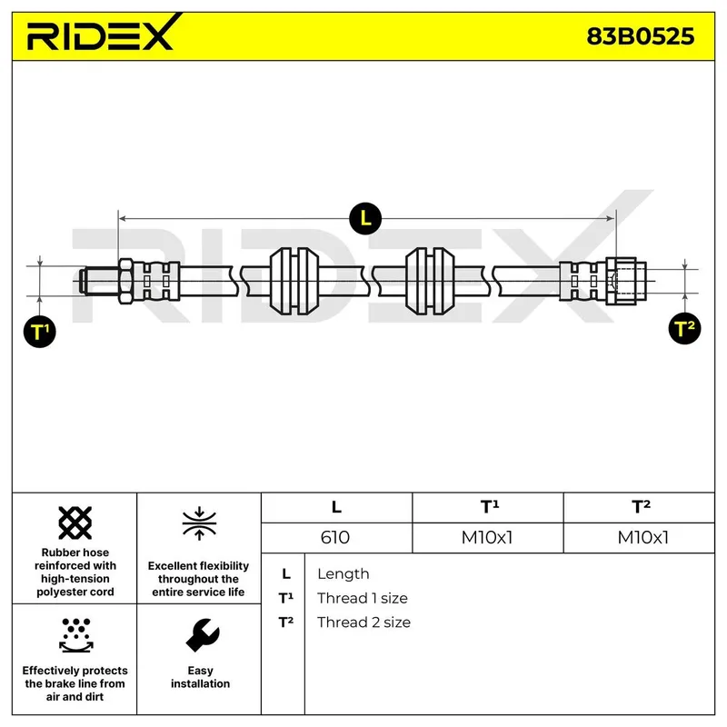Bromsslang RIDEX 83B0525
