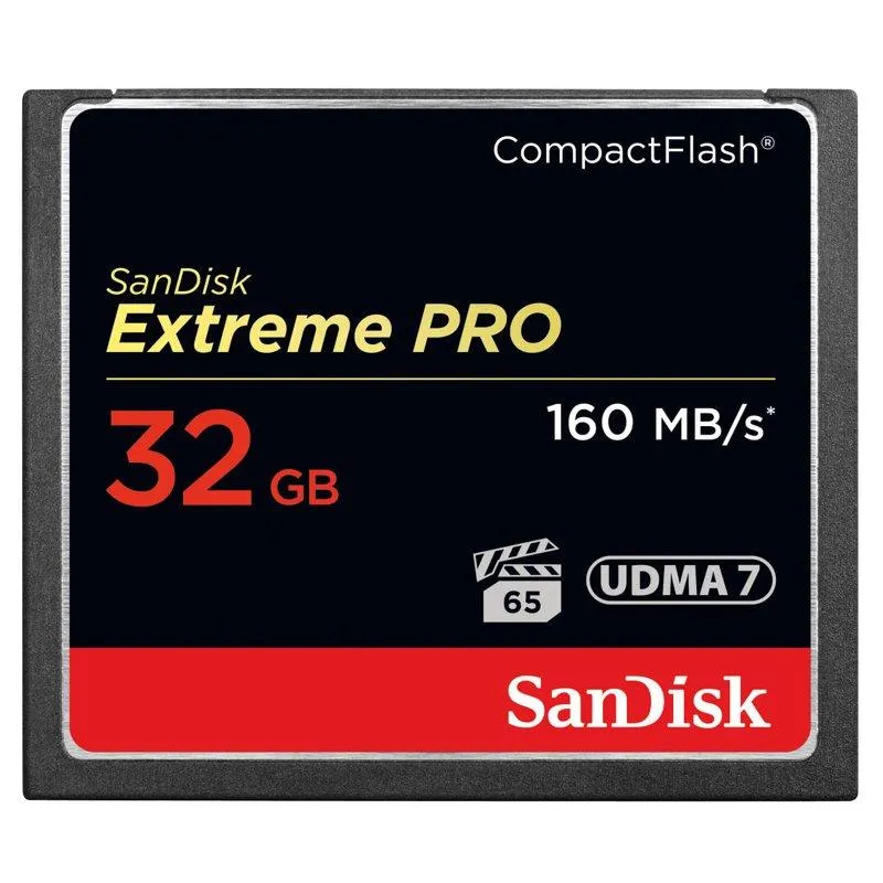 SanDisk Extreme Pro 32 GB 160 MB/s CompactFlash-minneskort - svart/guld/rött