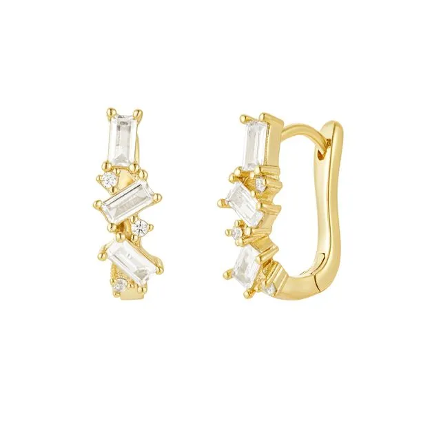 Sparkle Elegance Huggie Hoops
