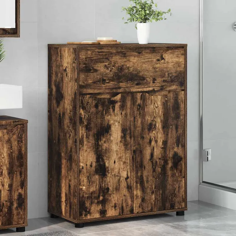 vidaXL Badrumsskåp Rökt ek 72,5 x 36,5 x 100 cm Konstruerat trä
