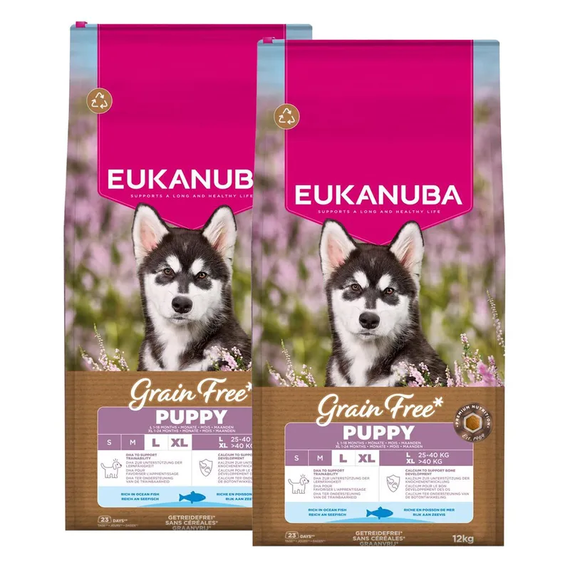 Eukanuba Puppy Grain Free Large & Extra Large Breed Ocean Fish 2 x 12kg