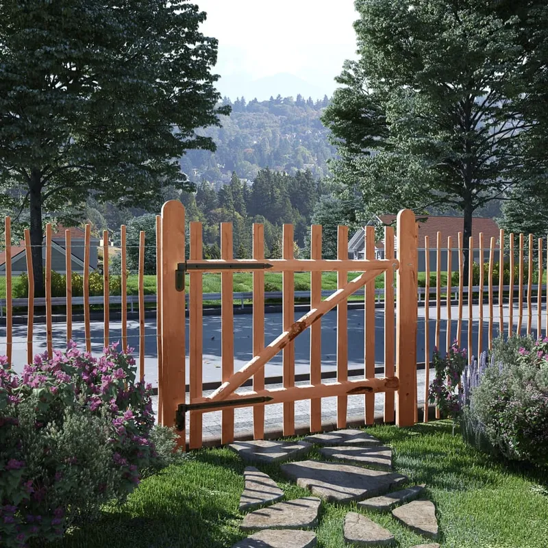 vidaXL Enkelgrind i impregnerat hasselträ 100×90 cm
