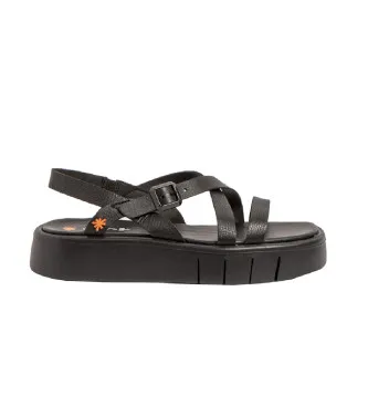 Art för kvinnor. 118531101003_001 Läder Sandaler 1853 Malaga svart (37), Hud, 3 till 5 cm, Spänne, Casual