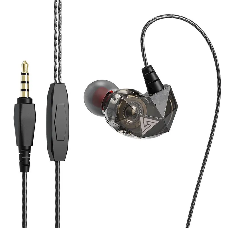 QKZ AK2 3.5mm Trådbundna Hörlurar In-ear Öronsnäckor Musikhörlurar Sporthörlurar med Mikrofon svart