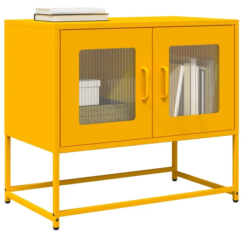vidaXL TV-bänk senapsgul 68x39x60,5 cm kallvalsat stål