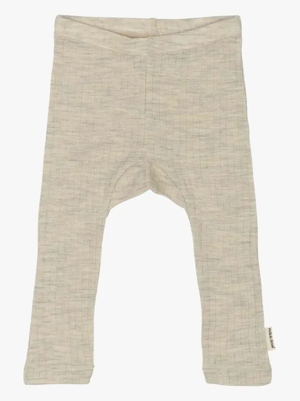 Mikk-Line Leggings Barn Merinoull, Melange Offwhite, 104