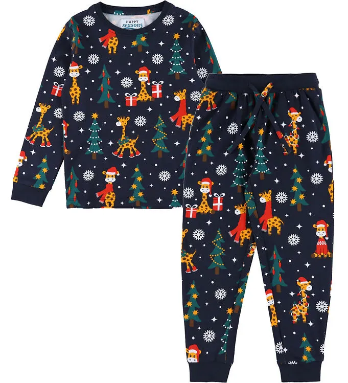 Jule-Sweaters Pyjamas – 2-delad – Julgiraffer (#5013)