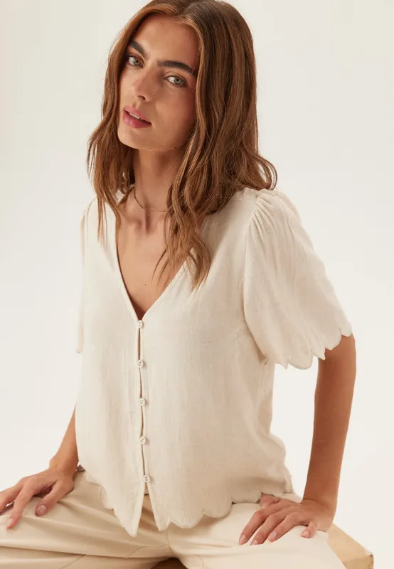 Objsanne 2/4 LO V-NECK TOP NOOS (#1952)