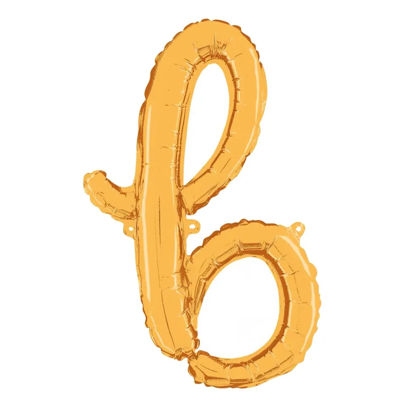 Bokstavsballong Script Guld – Bokstav B