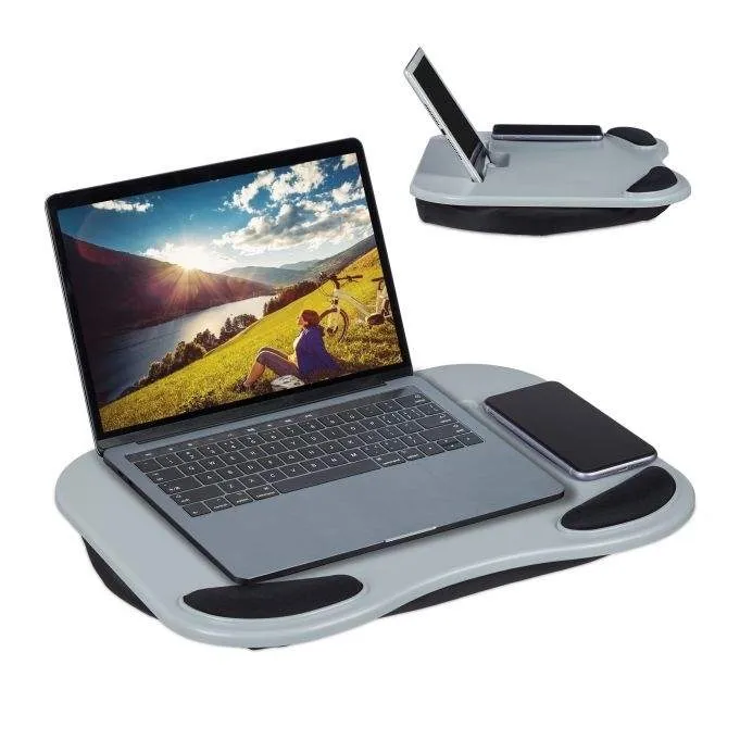 Kudde för laptop grå